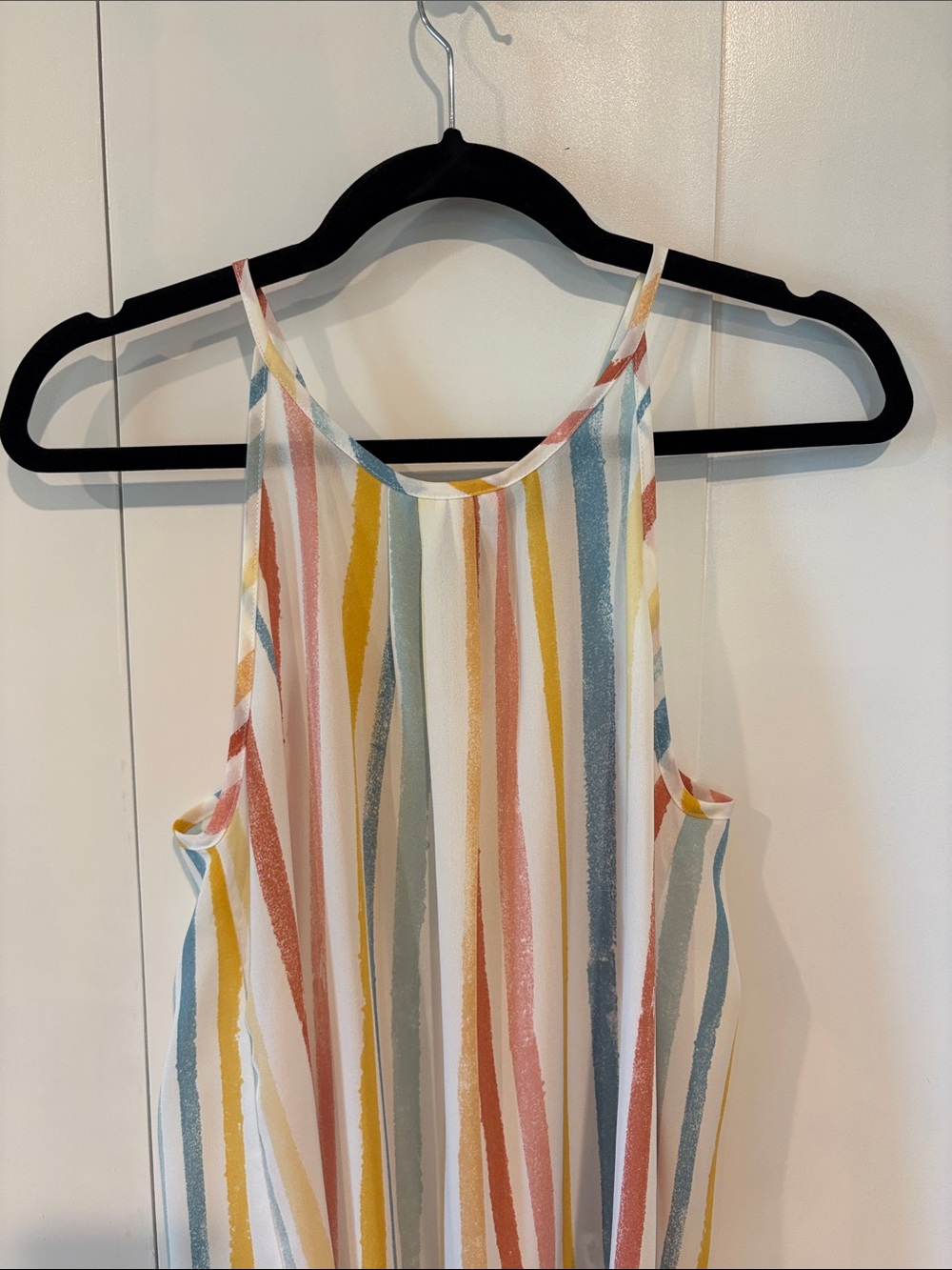Papermoon White Multicolor Striped Halter Cami